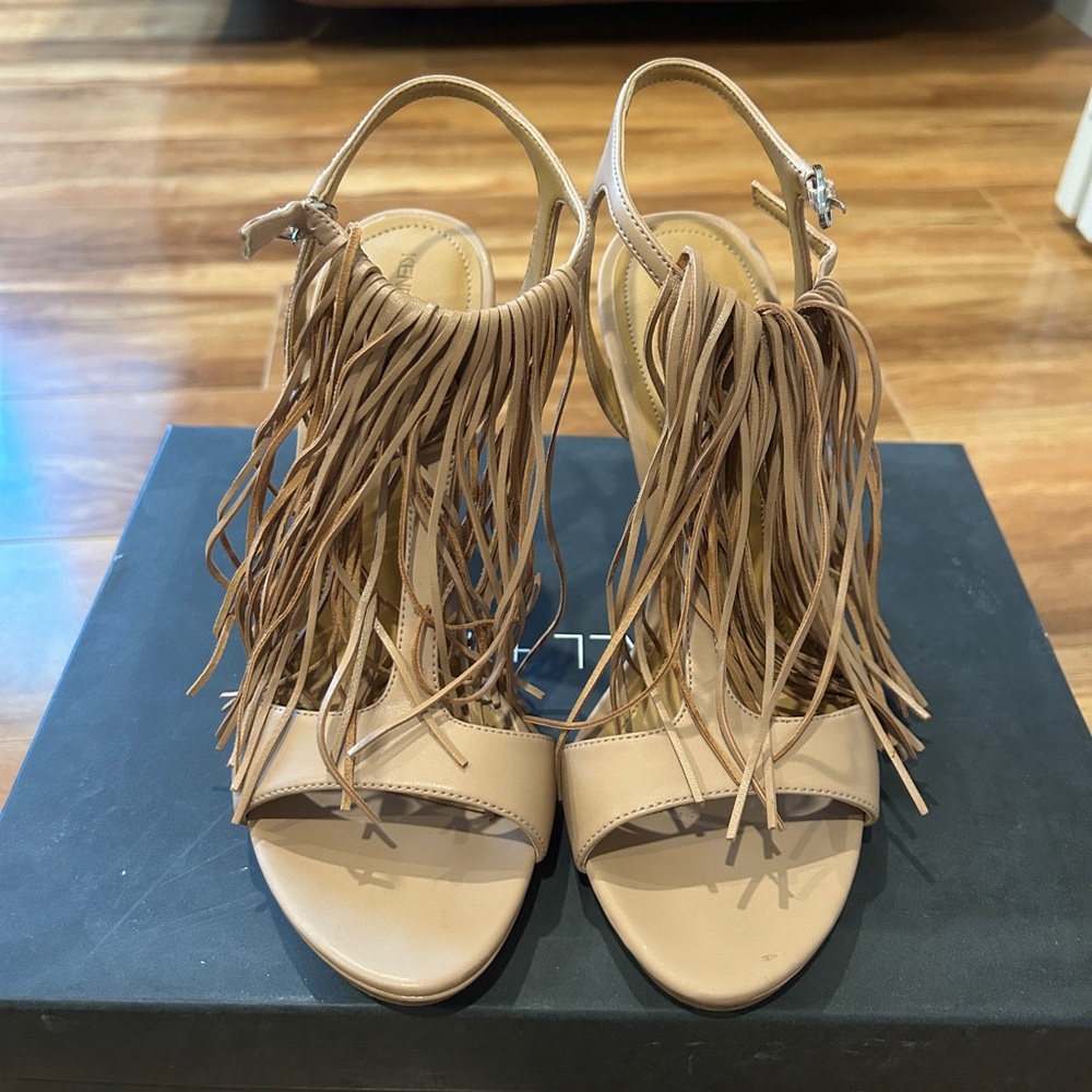 Kendall & Kylie Beige Fringe Heels